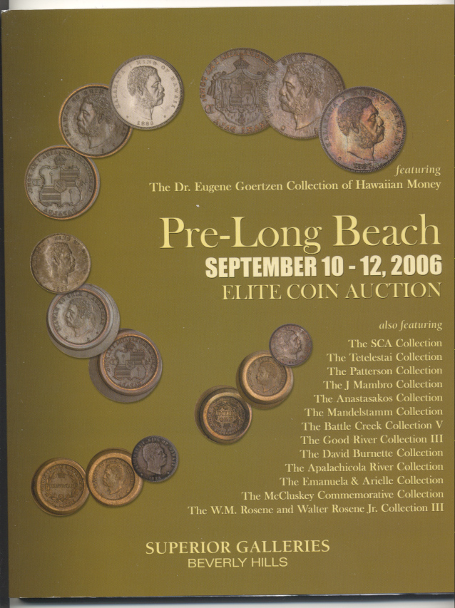 Superior Galleries Dr Eugene Goertzen Collection of Hawaiian Money September 2006