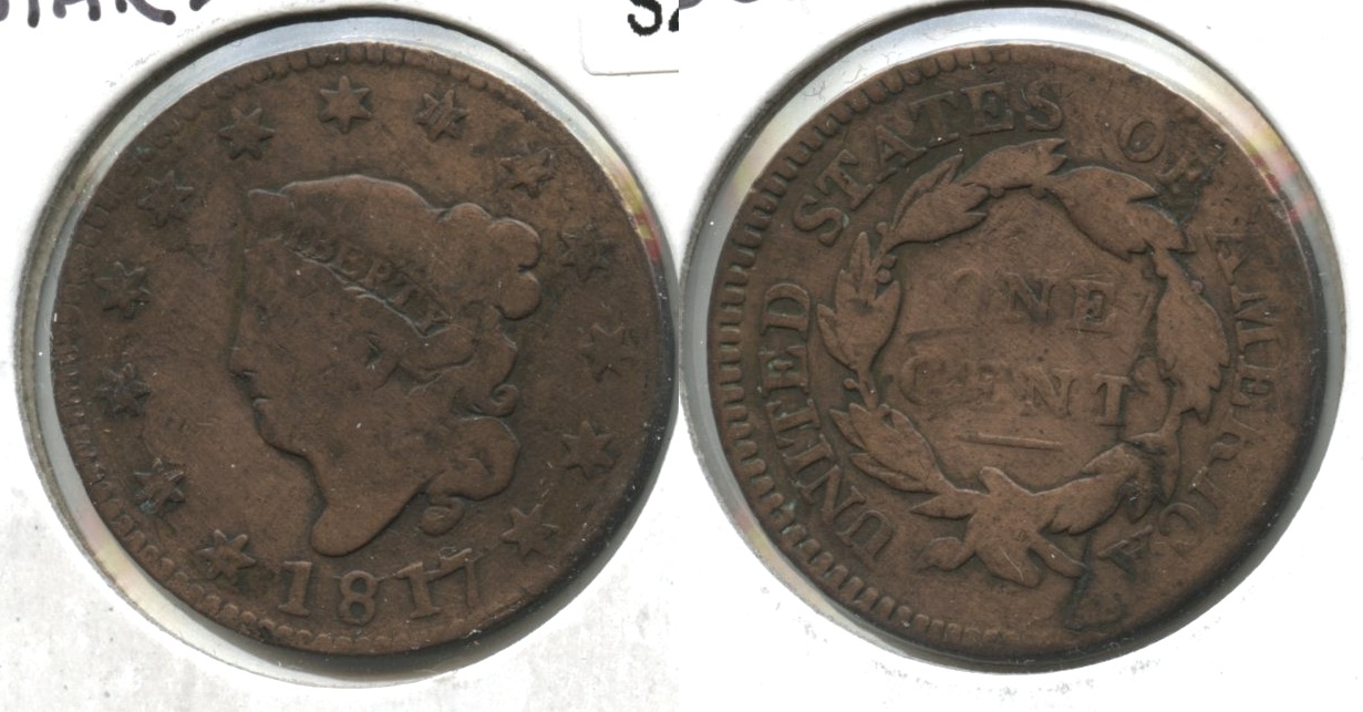 1817 Coronet Large Cent G-4 #d Cleaned