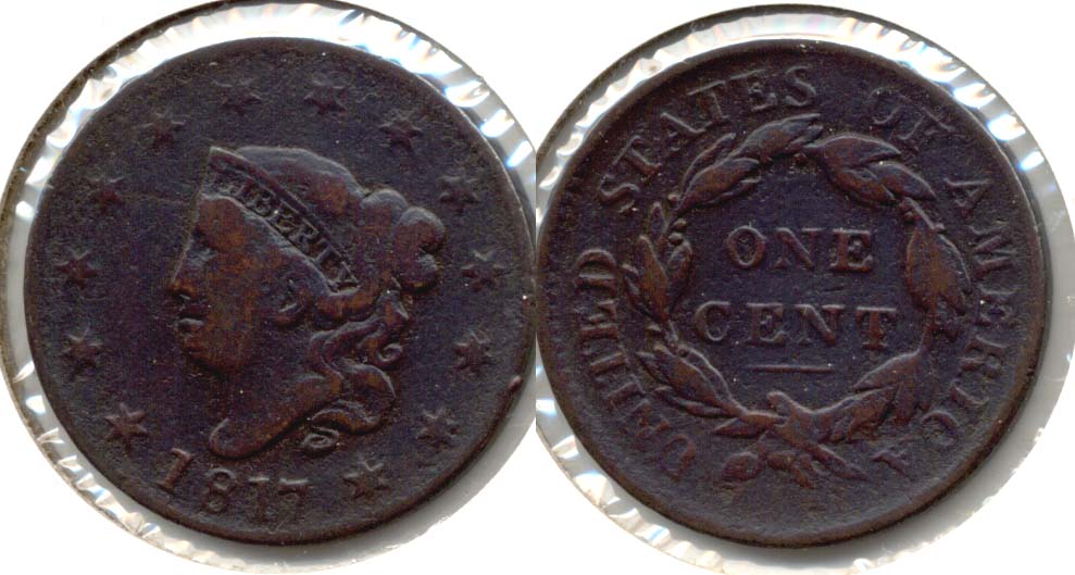 1817 Coronet Large Cent VG-8