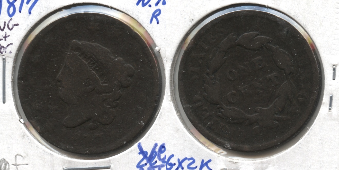 1817 Coronet Large Cent VG-8 Light Porosity #f Newcomb-10