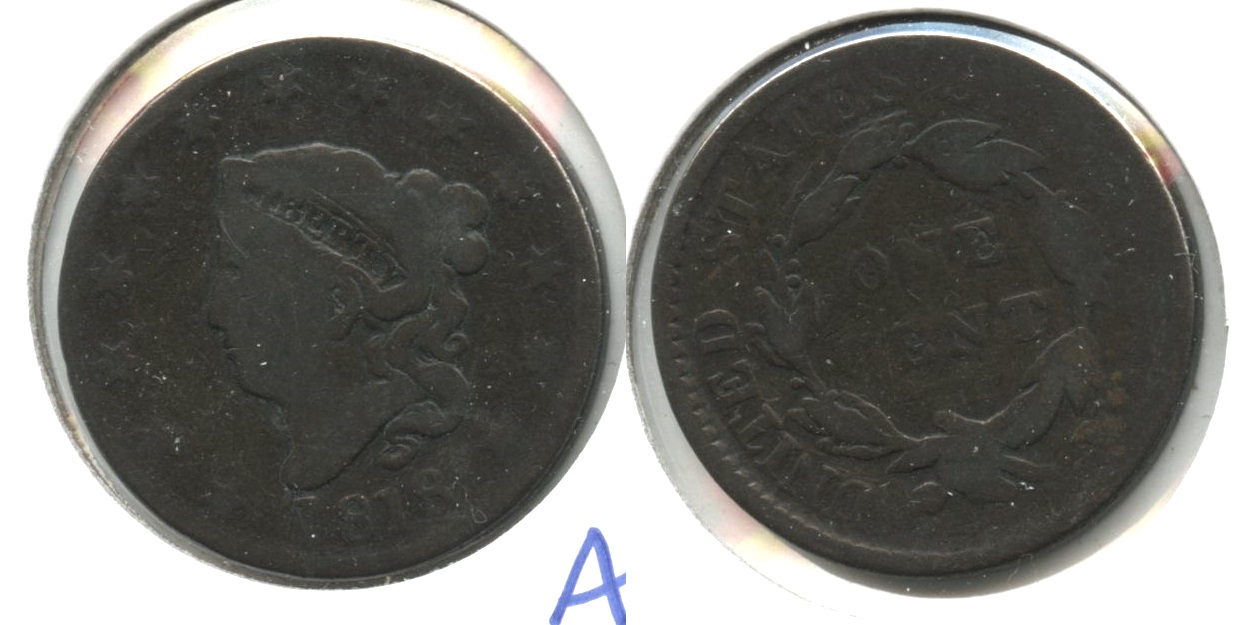 1818 Coronet Large Cent AG-3 #b