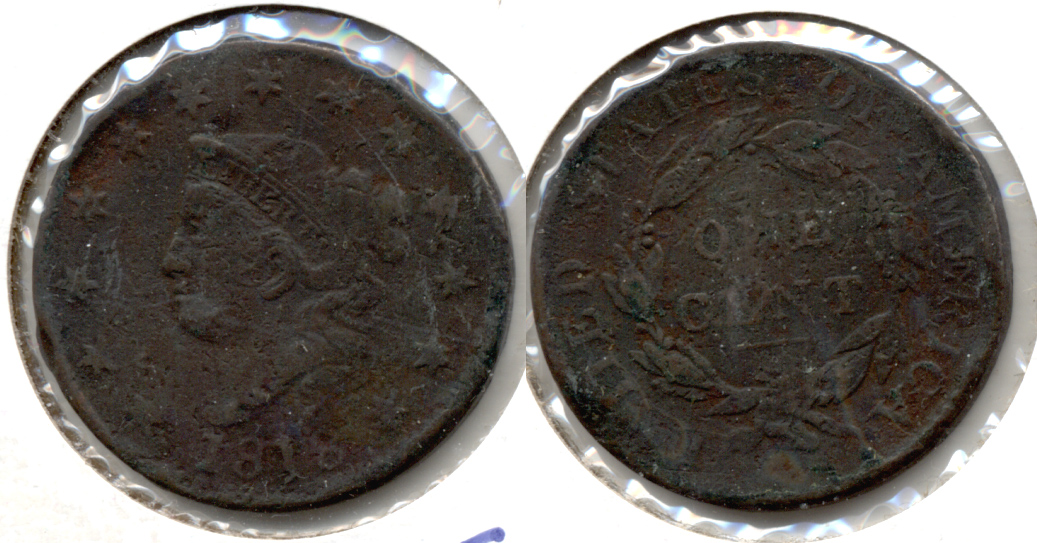 1818 Coronet Large Cent Good-4 #b Damage