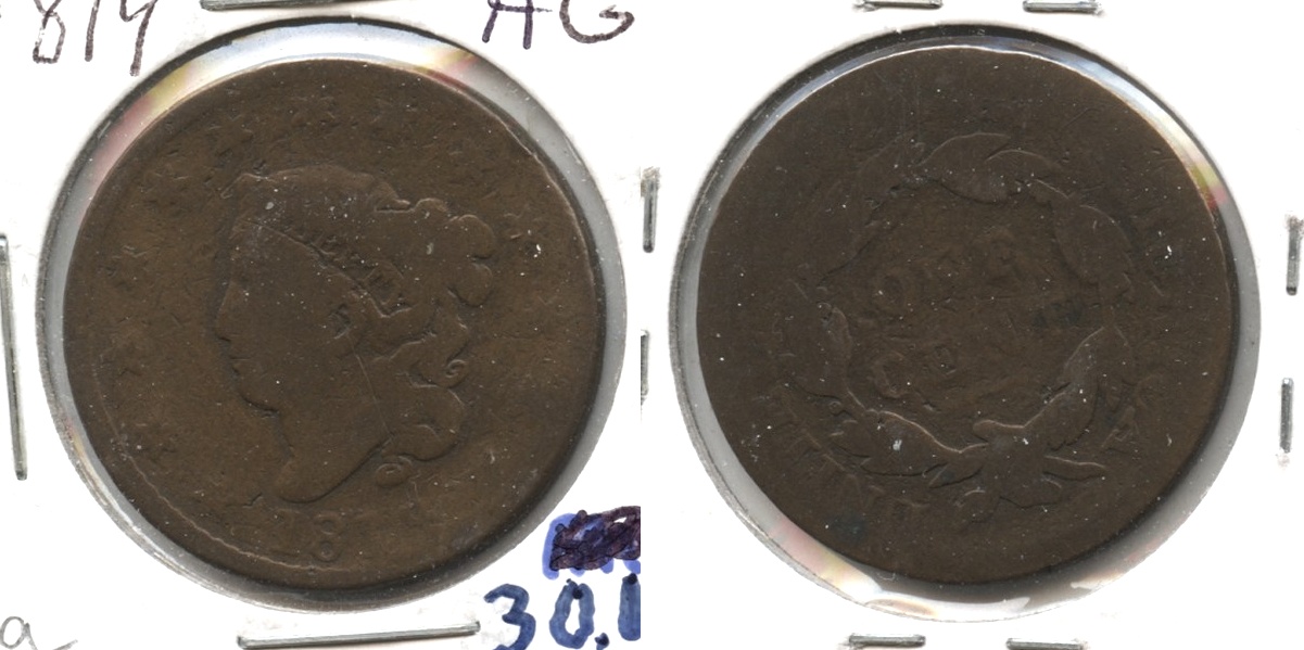 1819 Coronet Large Cent AG-3 #a