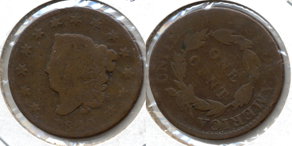 1820 Coronet Large Cent AG-3 b Rotated Dies