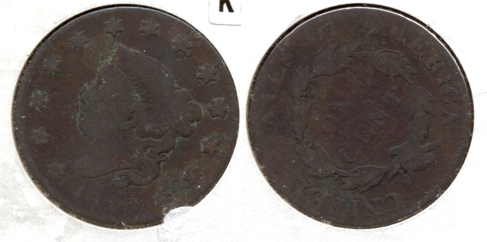 1820 Coronet Large Cent Good-4 a