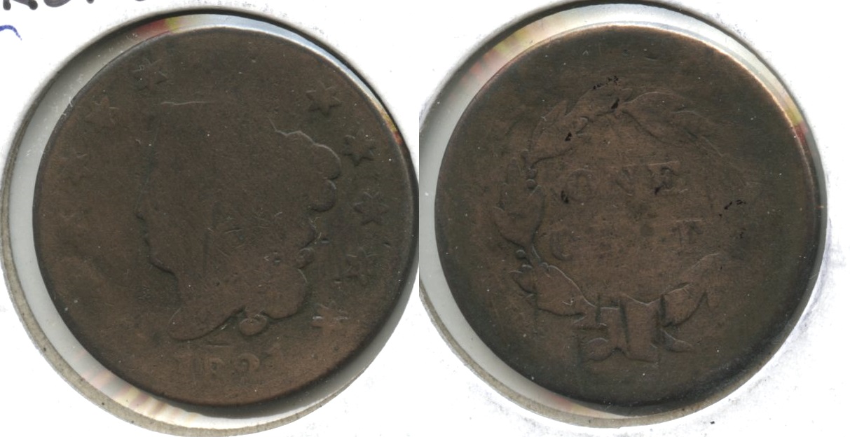 1821 Coronet Large Cent Fair-2 #a