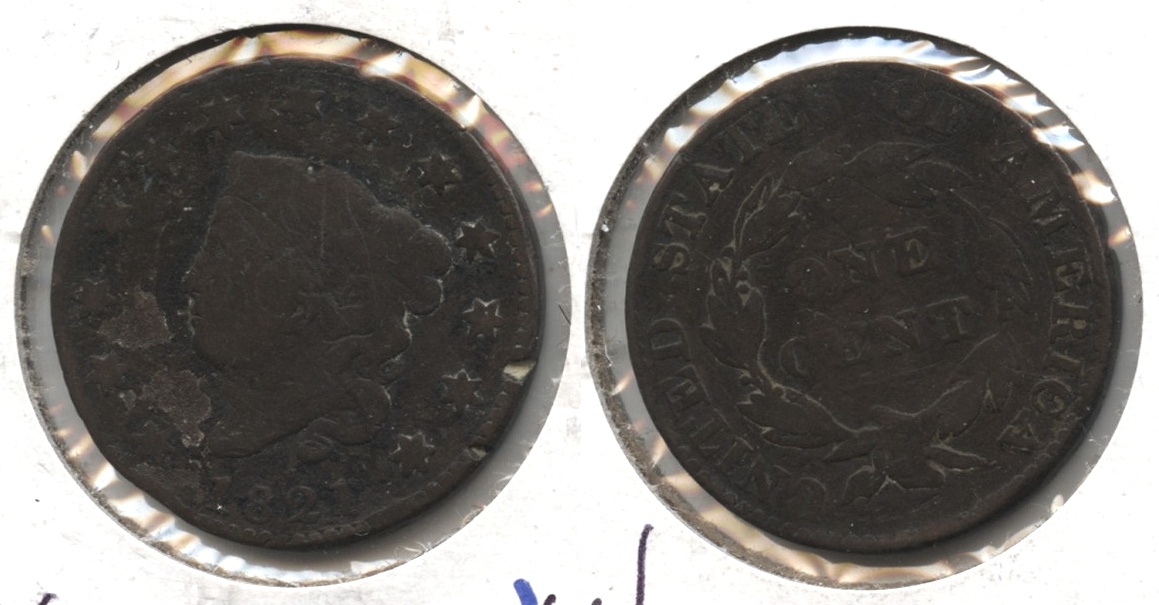 1821 Coronet Large Cent Good-4