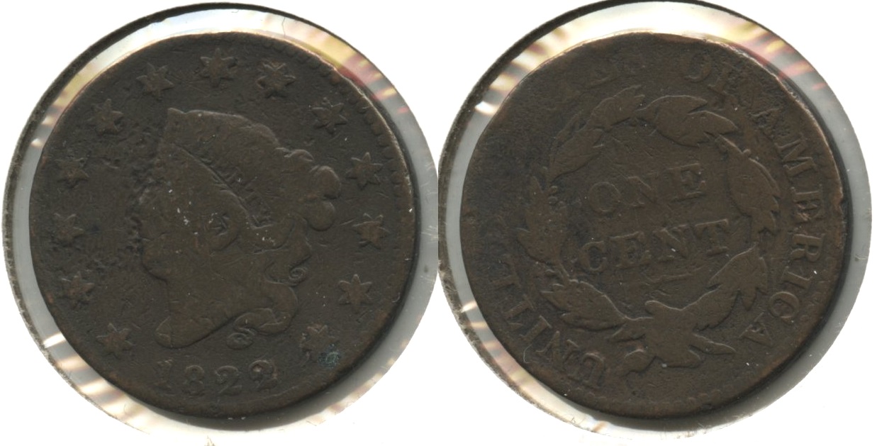 1822 Coronet Large Cent AG-3 #c