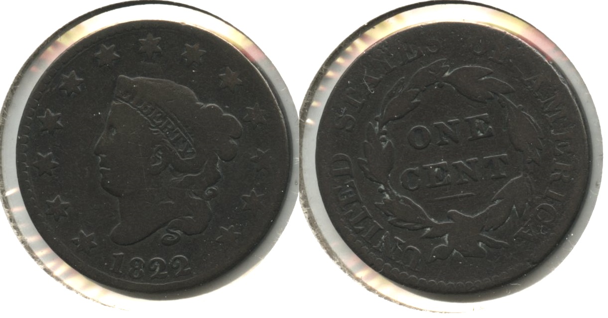 1822 Coronet Large Cent G-4 #i