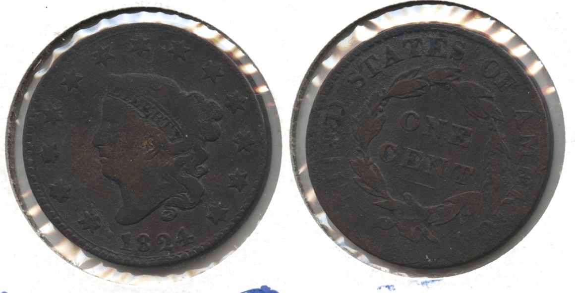 1824 Coronet Large Cent Good-4