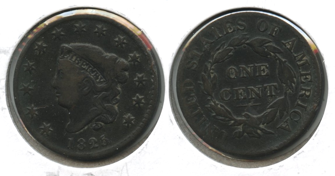 1825 Coronet Large Cent F-12 Slightly Porous