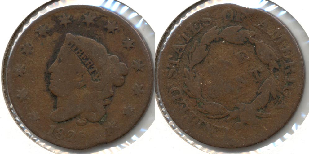 1825 Coronet Large Cent G-4 Rim Bump