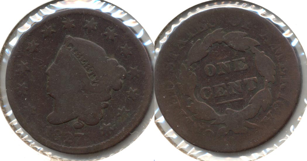 1827 Coronet Large Cent AG-3