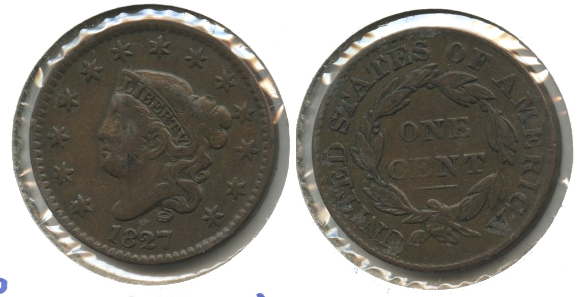 1827 Coronet Large Cent F-15