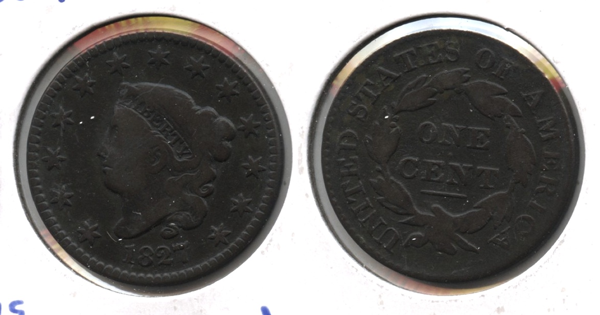 1827 Coronet Large Cent VG-8 #d