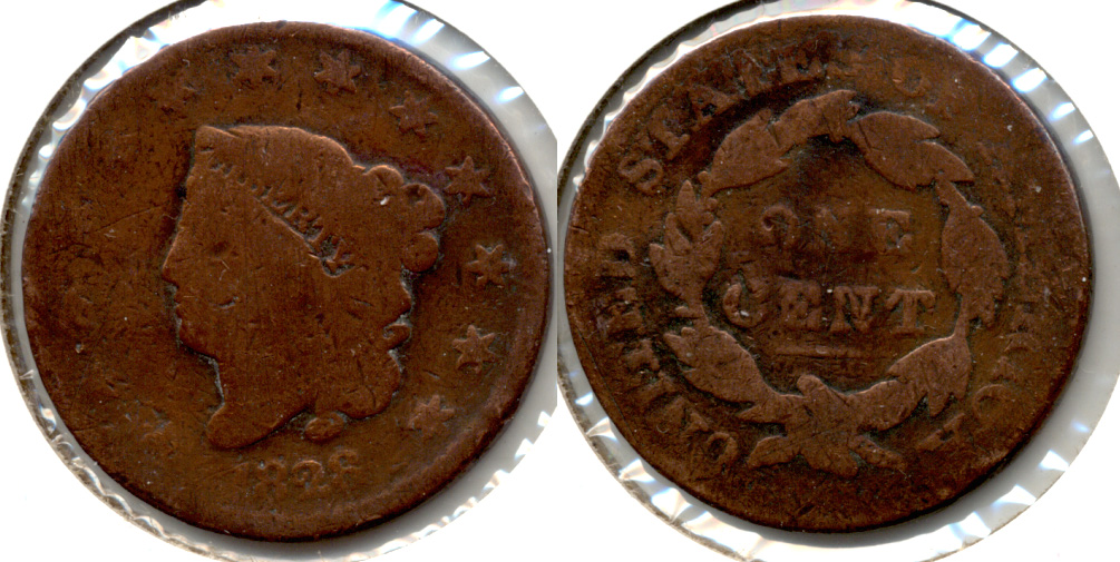 1828 Coronet Large Cent AG-3 Cleaned