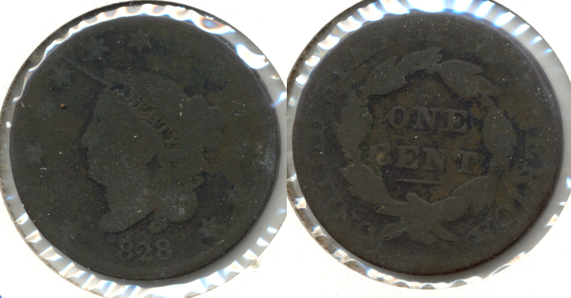 1828 Coronet Large Cent AG-3 a