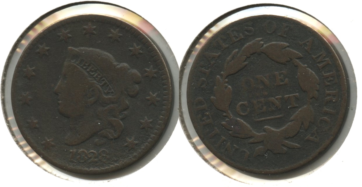 1828 Coronet Large Cent VG-8 #d