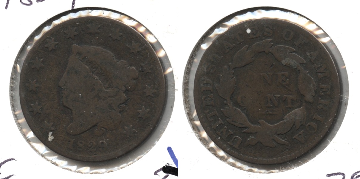 1829 Coronet Large Cent G-4 #f