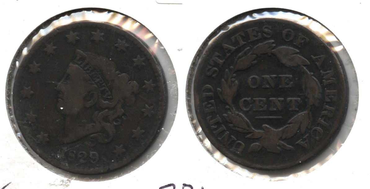 1829 Coronet Large Cent VG-8 #b