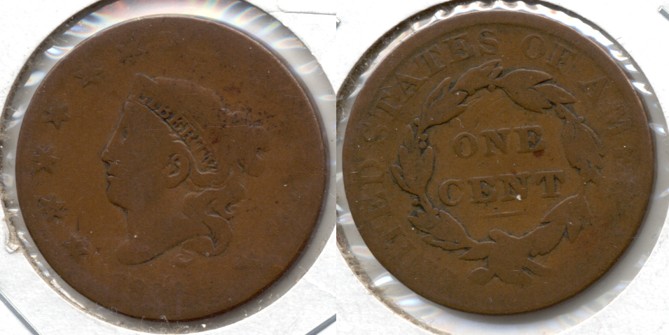 1830 Coronet Large Cent AG-3