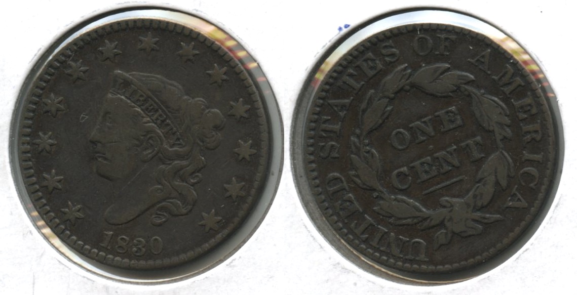 1830 Coronet Large Cent Fine-12 #a