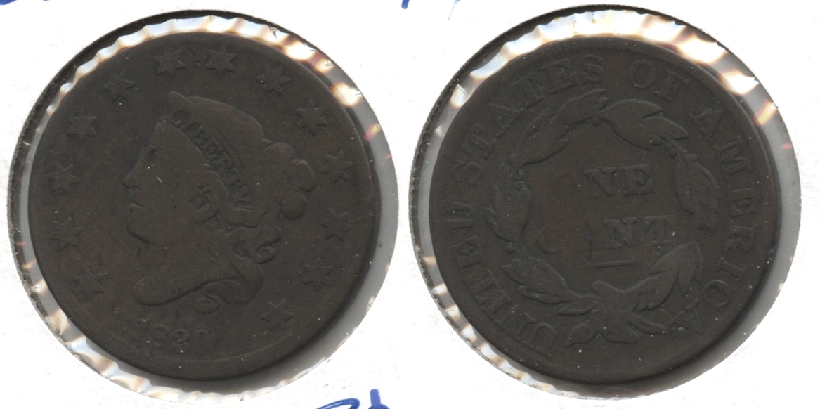 1830 Coronet Large Cent VG-8 #a