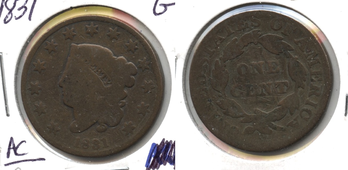 1831 Coronet Large Cent Good-4 #c