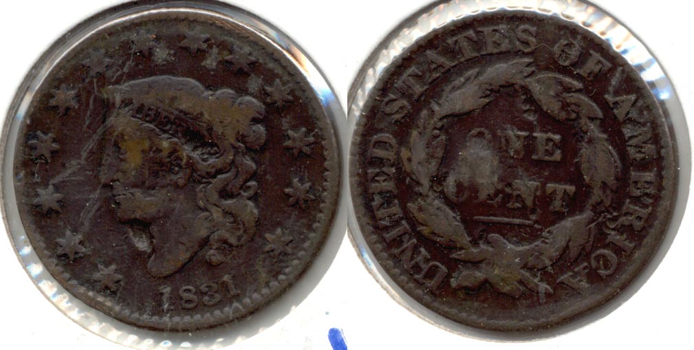 1831 Coronet Large Cent VG-8