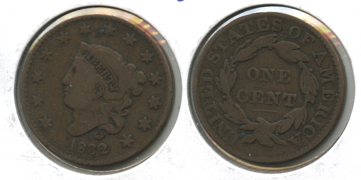 1832 Coronet Large Cent VG-8 #a
