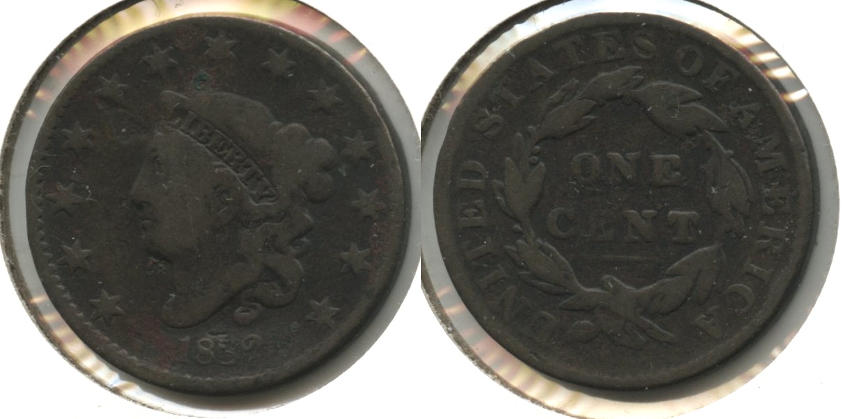 1832 Coronet Large Cent VG-8 #d Rough Obverse