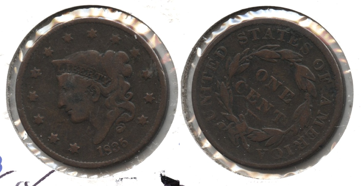 1835 Coronet Large Cent F-12 #a