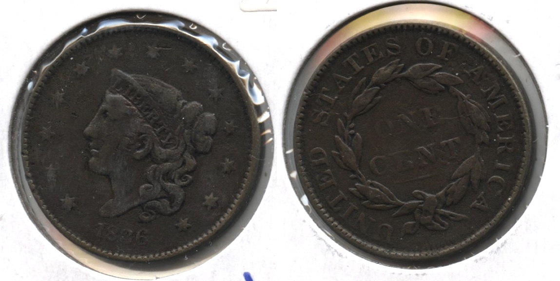 1836 Coronet Large Cent VF-20