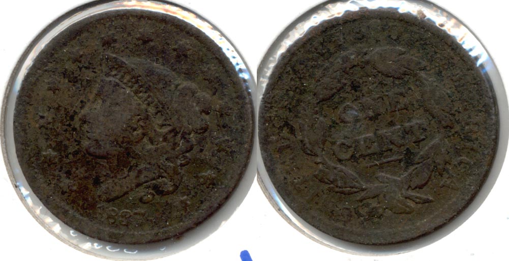 1837 Coronet Large Cent VG-8 #a Rough