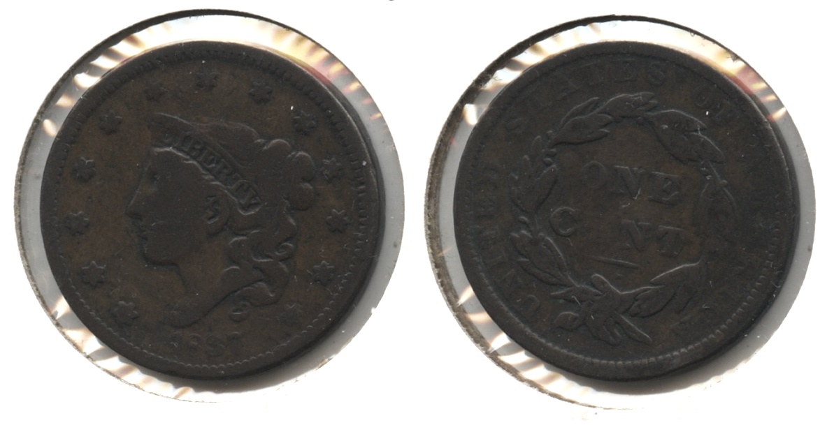 1837 Coronet Large Cent VG-8 #p