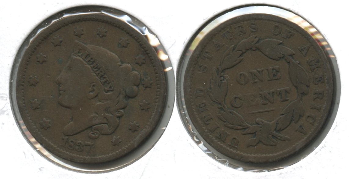1837 Coronet Large Cent VG-8 #q