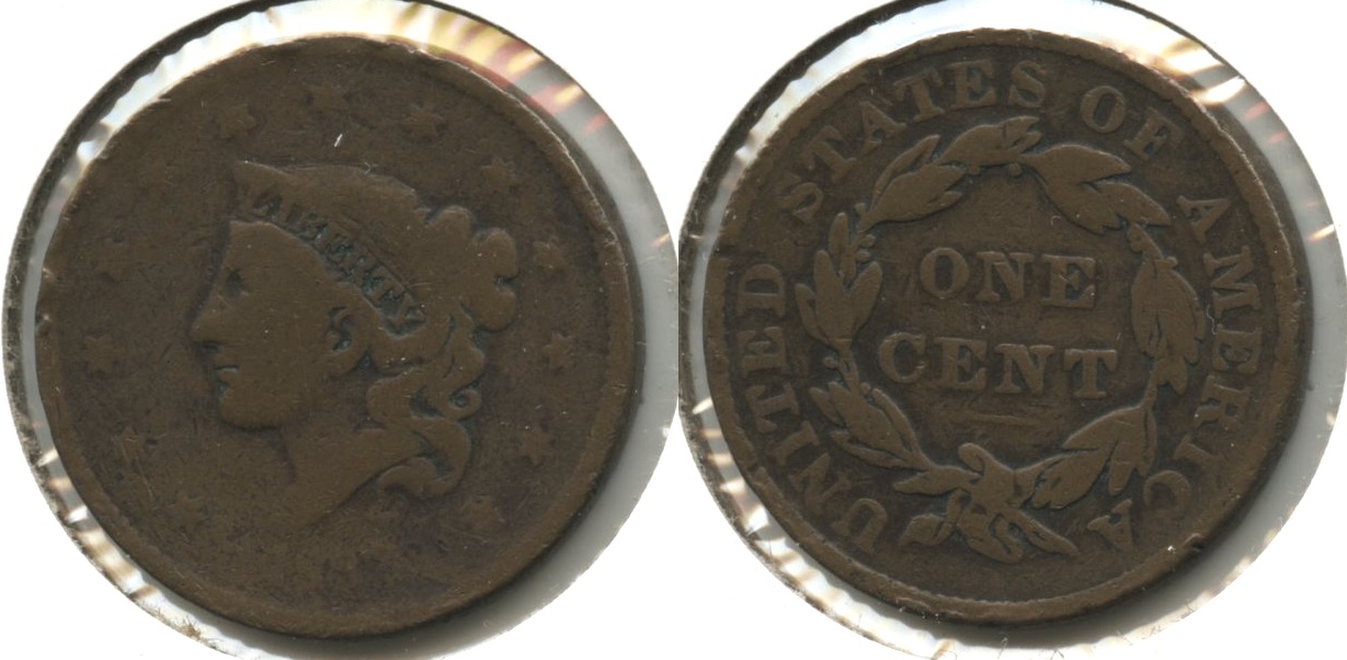 1837 Coronet Large Cent VG-8 #u Weak Date