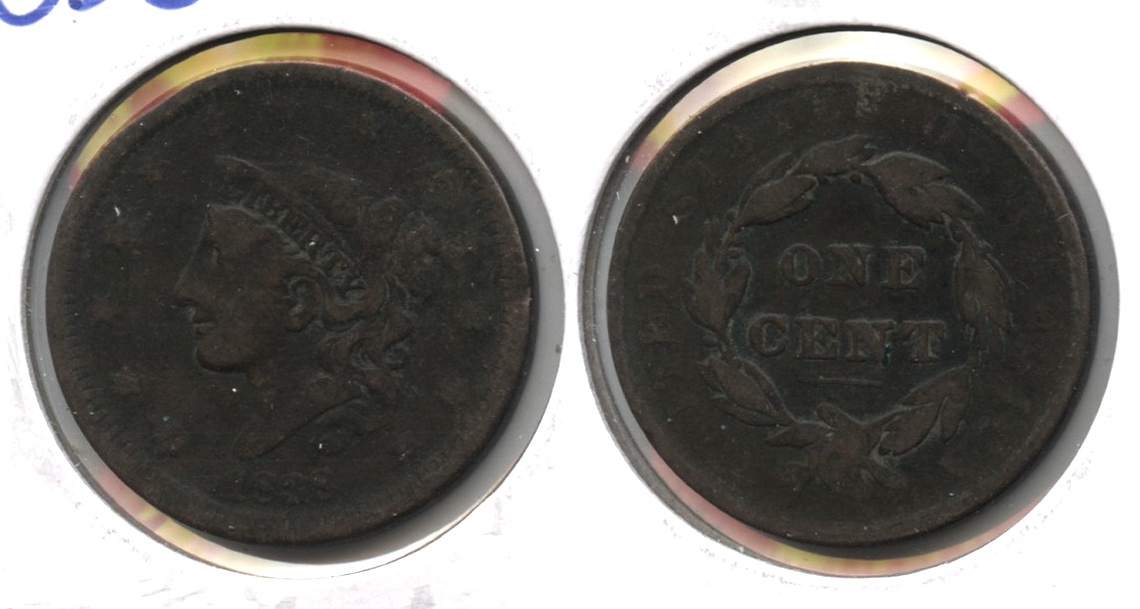 1838 Coronet Large Cent F-12 #k