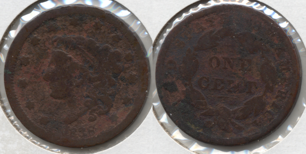 1838 Coronet Large Cent Good-4 e Pitted