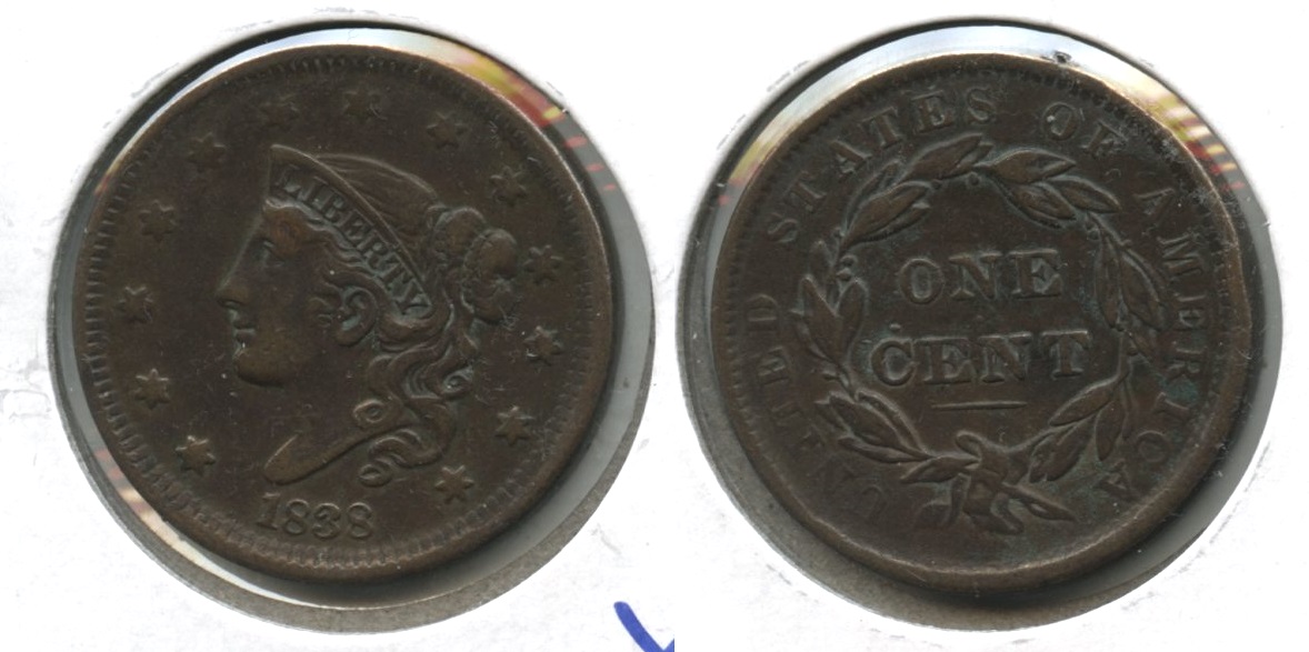 1838 Coronet Large Cent VF-20 #f