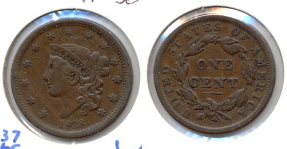 1838 Coronet Large Cent VF-30