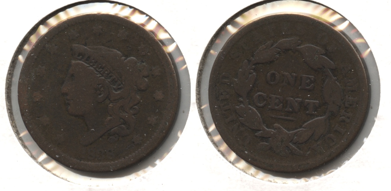 1838 Coronet Large Cent VG-8 #l Newcomb-13