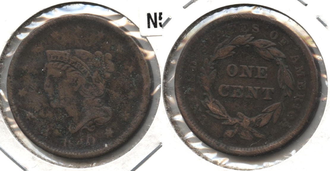 1840 Large Date Large Cent Fine-12 #d Rough
