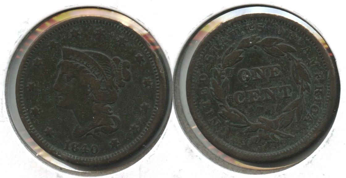 1840 Large Date Large Cent Fine-12 #g Dark