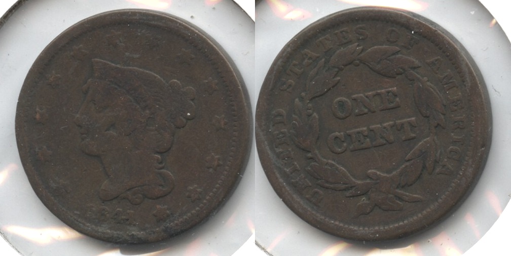1841 Coronet Large Cent G-4 Cleaned Retoned