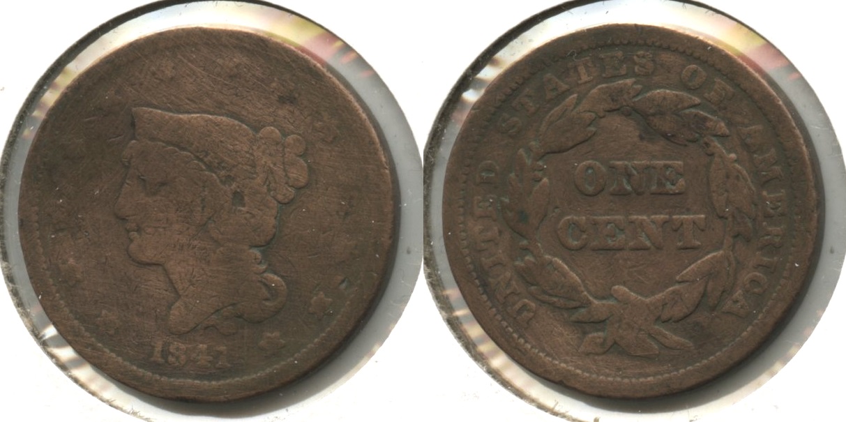 1841 Coronet Large Cent G-4 #a Cleaned