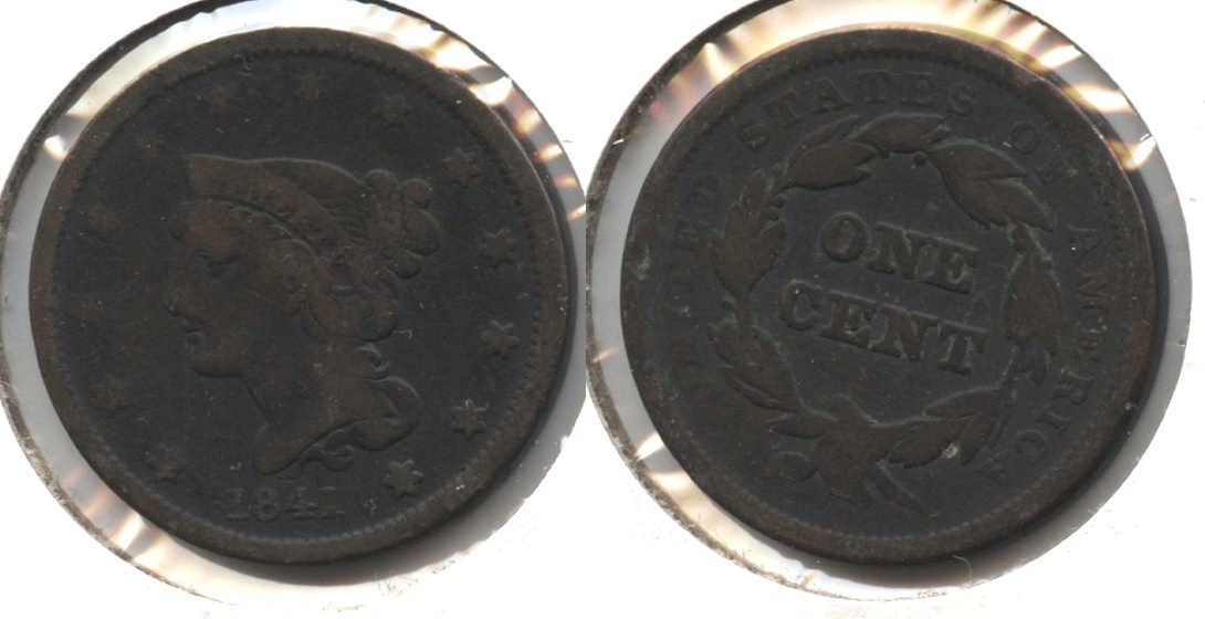 1841 Coronet Large Cent VG-8 #b