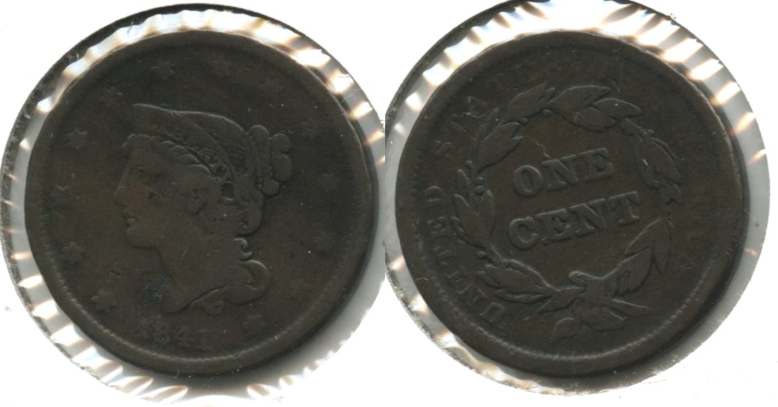 1841 Coronet Large Cent VG-8 #f