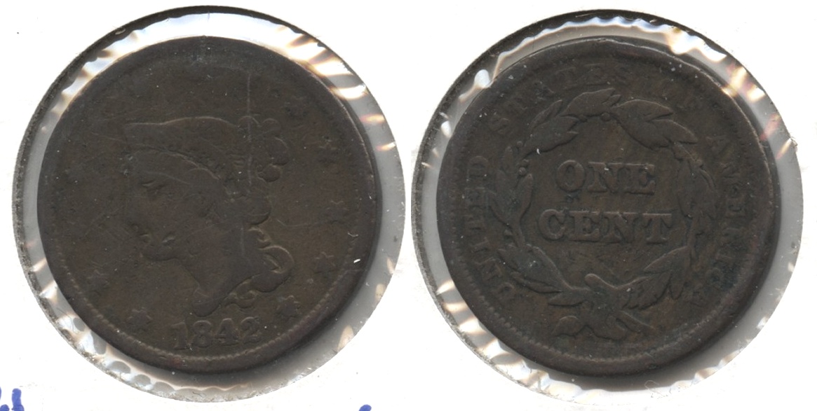 1842 Coronet Large Cent Good-6 #a