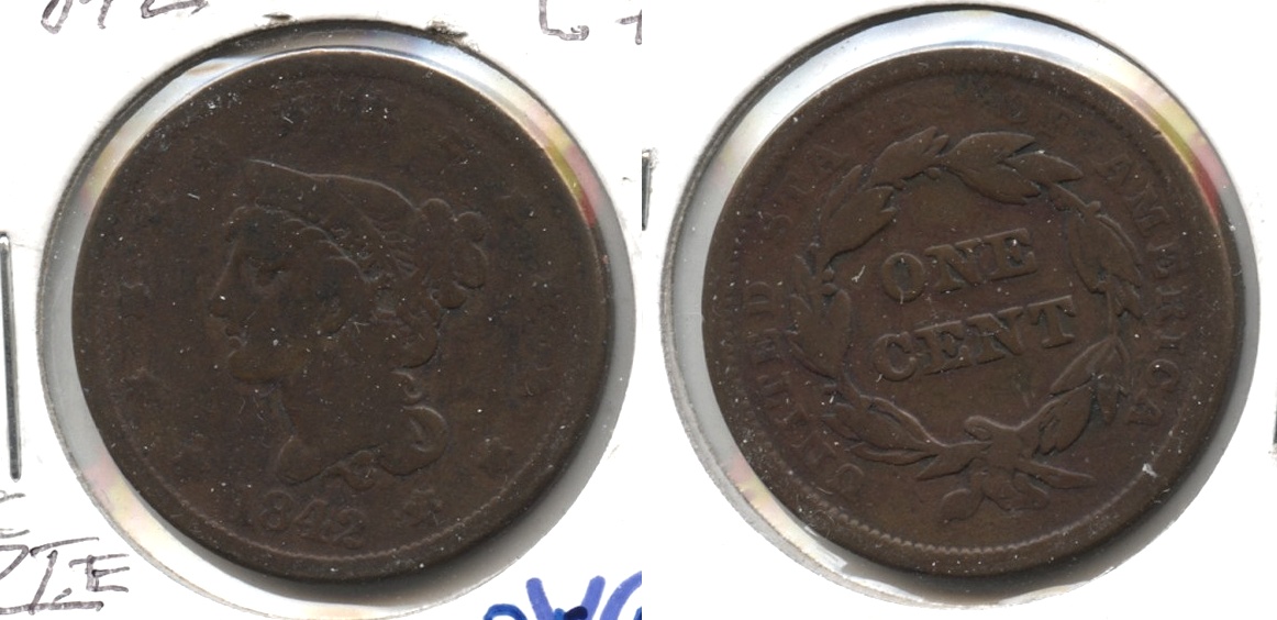 1842 Coronet Large Cent Good-6 #c